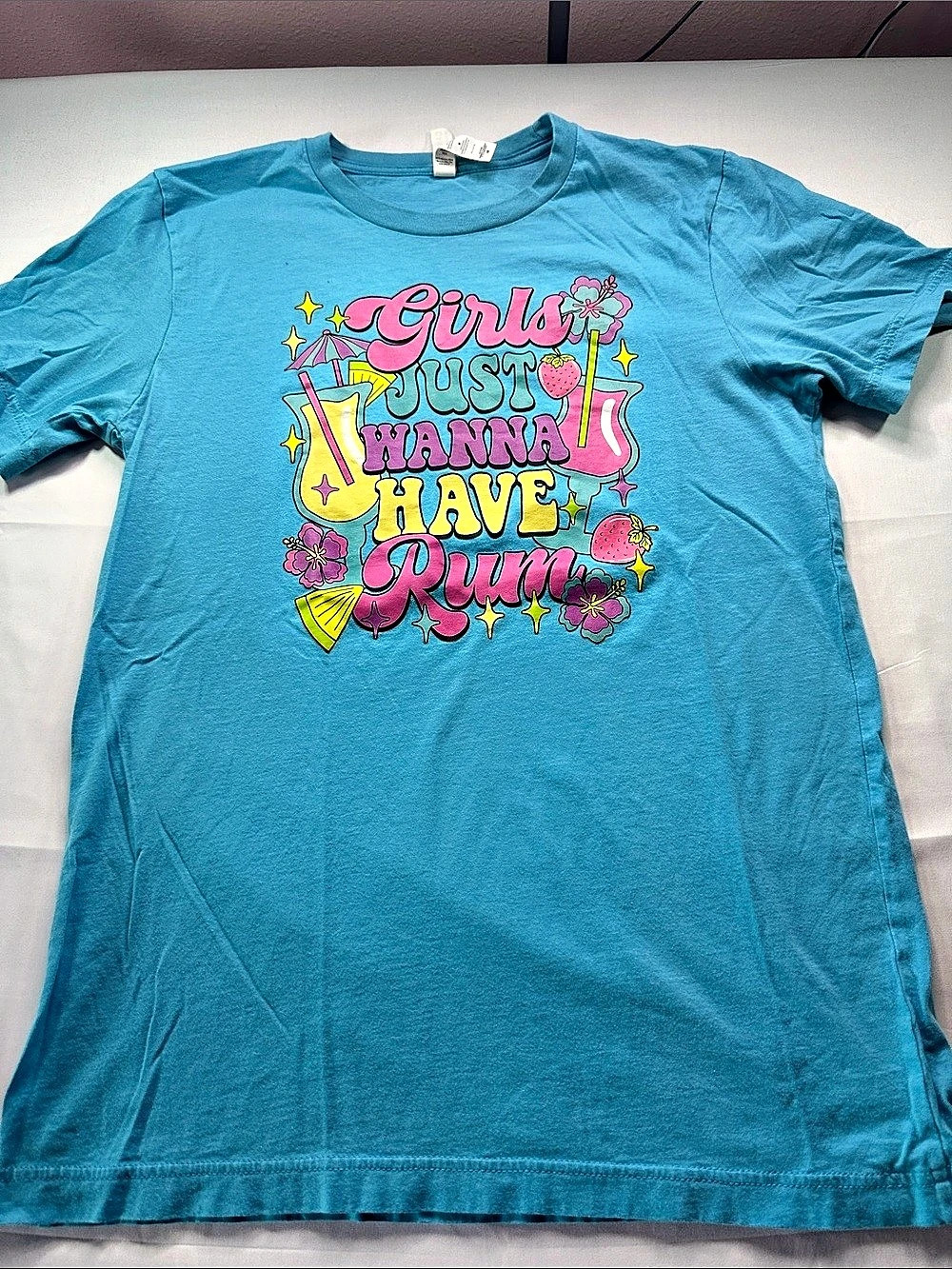 Canvas Graphic Short Sleeve Tee in Blue Size Medium